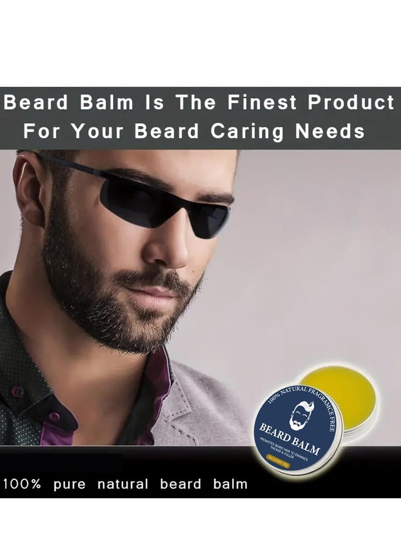 Generic Beard Balm for Men, Leave in Beard Conditioner Beard Oil Hair Care, Beard Shape Beard Cream Premium Beard Care Beard Butter, 50g (Blue Box)  - Image 5