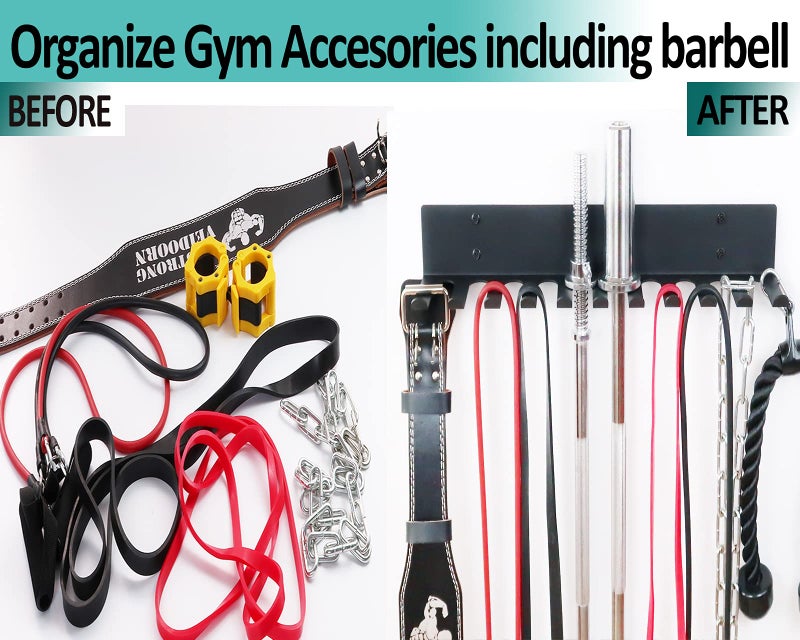 Alvade Home Gym Storage Rack, Extra Long 23‘Barbell Rack Weight Room Organizer 11 Prong Gym Equipment Storage Rack for Gym Accessories Like Fitness Bands,Resistance Bands,Straps,Foam Rollers,Barbell - Image 3