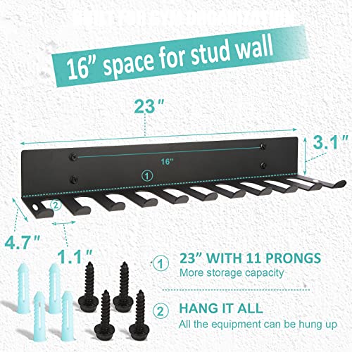 Alvade Home Gym Storage Rack, Extra Long 23‘Barbell Rack Weight Room Organizer 11 Prong Gym Equipment Storage Rack for Gym Accessories Like Fitness Bands,Resistance Bands,Straps,Foam Rollers,Barbell - Image 2