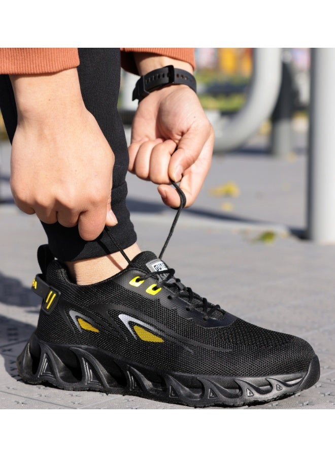 NIBEMINENT Fall Breathable Safety Shoes Steel Head Men's Casual Sports Shoes Protective Work Shoes Anti-puncture Safety Shoes - Image 3