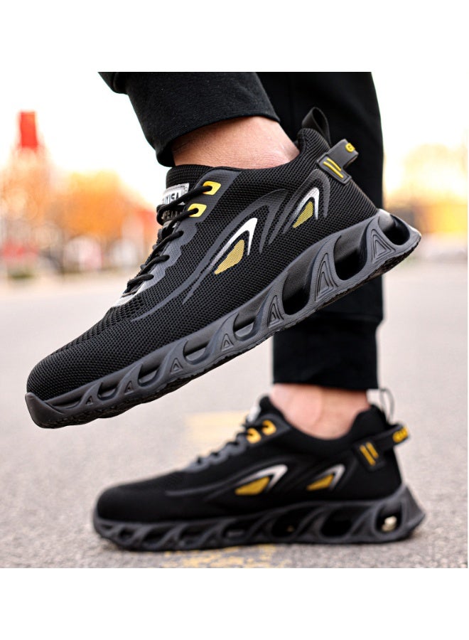 NIBEMINENT Fall Breathable Safety Shoes Steel Head Men's Casual Sports Shoes Protective Work Shoes Anti-puncture Safety Shoes - Image 2