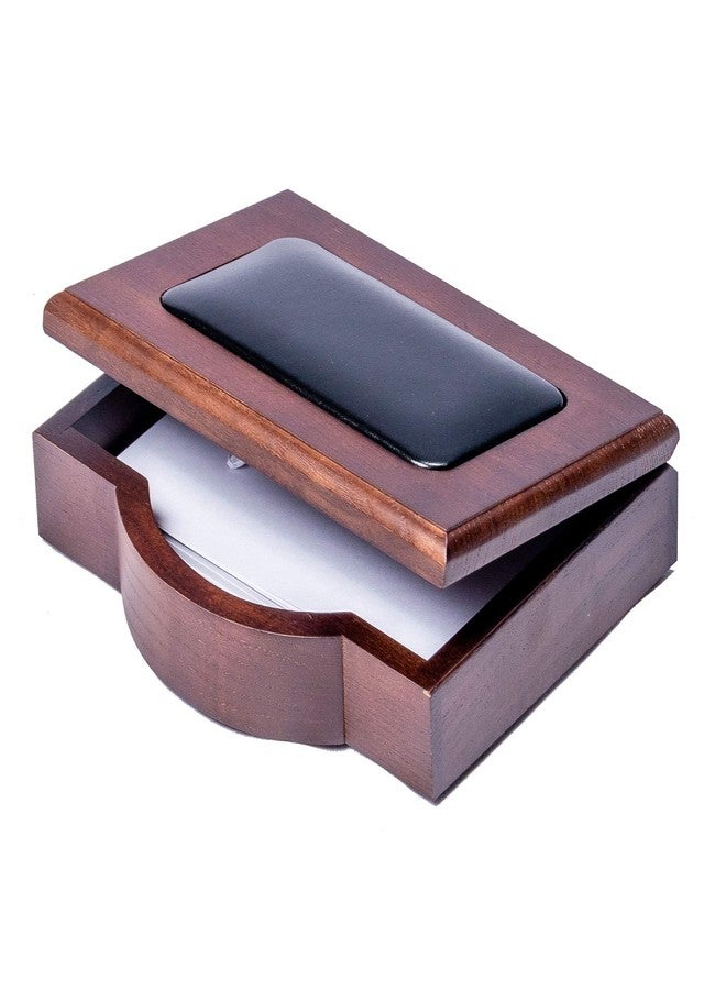 داكاسو حامل مذكرات مكتبي داكاسو A8409، مقاس 4 × 6، مصنوع من الخشب والجلد، بلون الجوز - Image 2