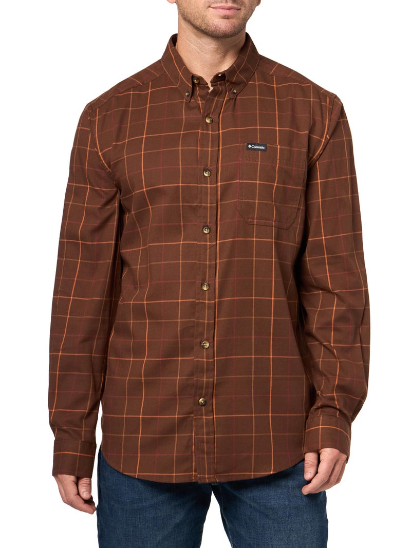 Columbia Mens Rapid Rivers II Long Sleeve Shirt Tobacco Tattersall Medium - Image 2