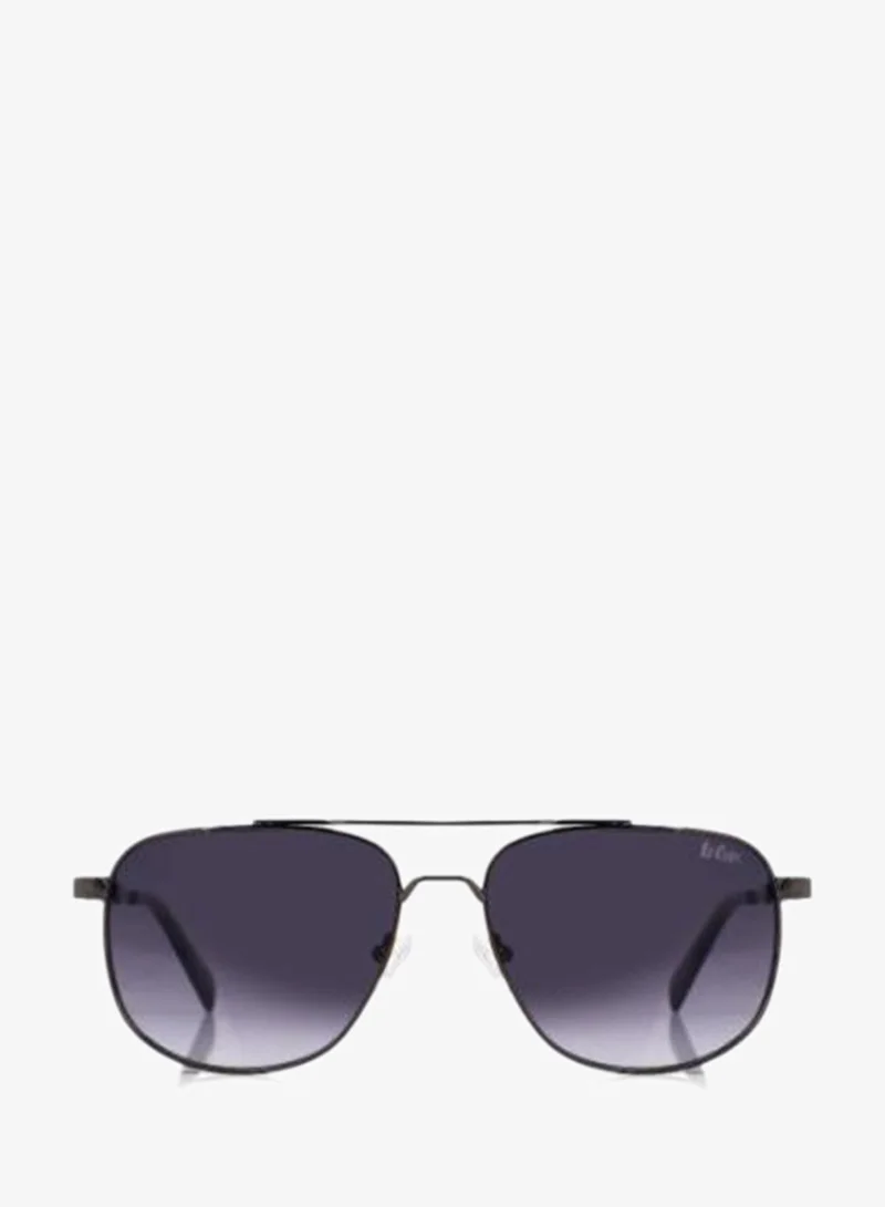 لي كوبر Polarized Sunglasses Gun Frame Gradient Grey Mirror Lens 59mm  - LCM10245C3