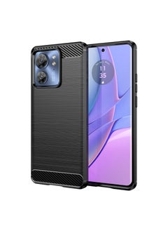 Case Cover For For Motorola Edge 2023 US Brushed Texture Carbon Fiber TPU Phone Case(Black)