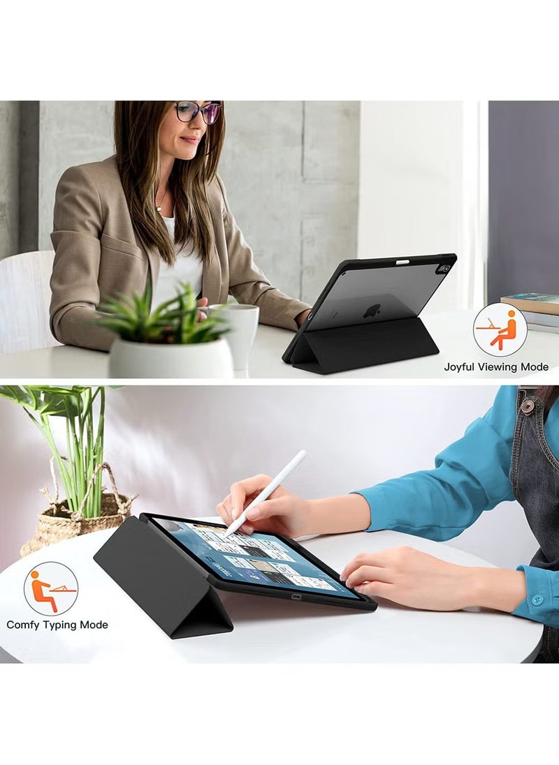 ليشب - اسم المنتج： غلاف حماية لجهاز iPad Air الجيل السادس مقاس 11 إنش M2 （2024）، Air 4/Air 5 مقاس 10.0. 9 إنش （2020/2022）، مع حامل قلم، شفاف، مع وظيفة الاستيقاظ/النوم التلقائي، دعم شحن قلم Apple وTouch ID - Image 1
