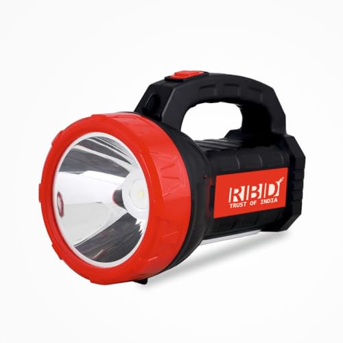 RBD Rechargeable Kissan Light, Torch with One-Button Operation, High Power with 3000mAH Lithium Battery, and an Ergonomic Design (Red, Pack of 1) 6 Months Warranty - Image 1