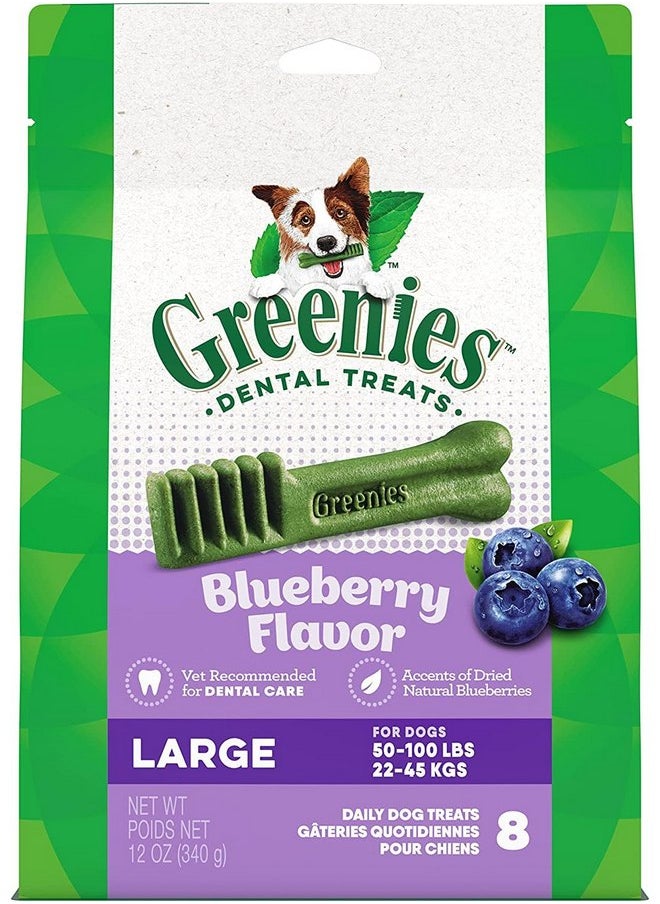Greenies - Blueberry 12oz Large 8ct. (2 Pack). 16 Total Bones. - Image 1