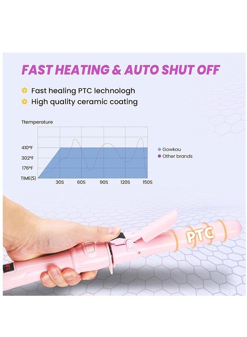 Furtey Automatic Curling Wand Rotating Curling tong, Professional 28mm/1.1 Inch Hair Curler Hair Styling Irons Fast Heating Wand for Medium/Long Hair - Image 3