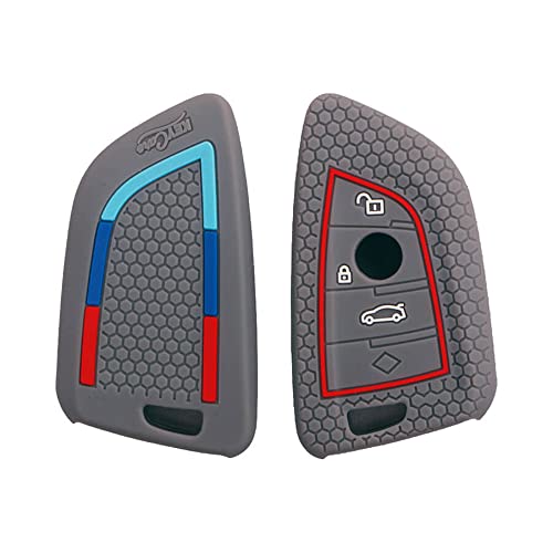 CARMATE Silicone Car Key Cover KC-52 Fit for ( BMW-, 3 Series, 5 Series, 7 Series, GT Series, M Series, X Series )-Grey - Image 1