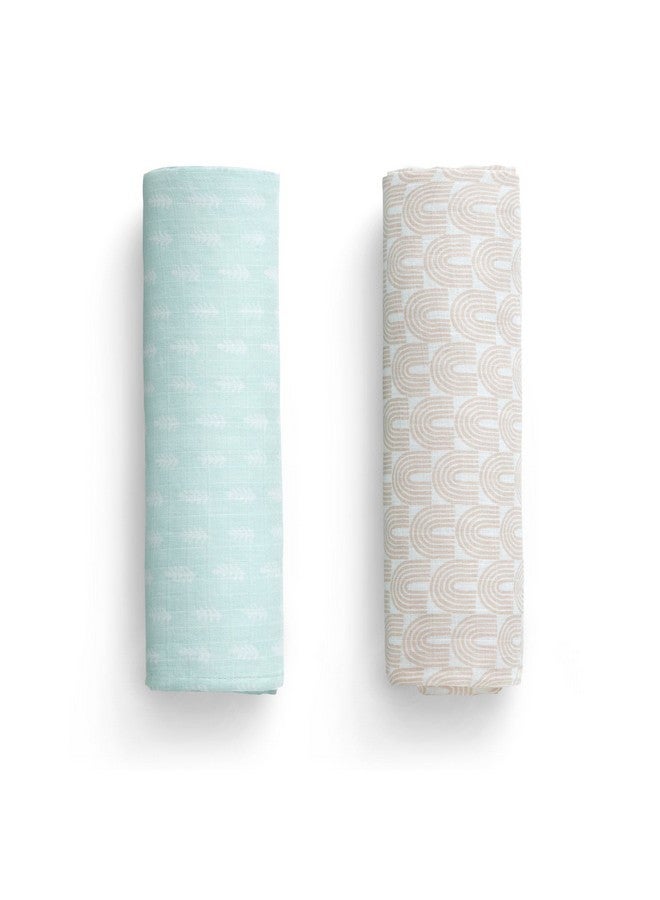 Delta Children 100% Cotton Muslin Baby Receiving Blankets for Girls and Boys - 47x47 Inches (Pack of 2), Neutral Boho - Image 5