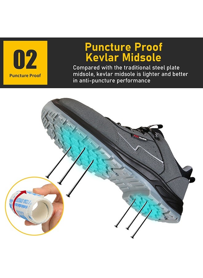 AOwang Steel Toe Shoes for Men Lightweight Safety Shoes Comfortable Puncture Proof Slip On Indestructible Work Shoes and Fashion Sneakers.  - Image 4