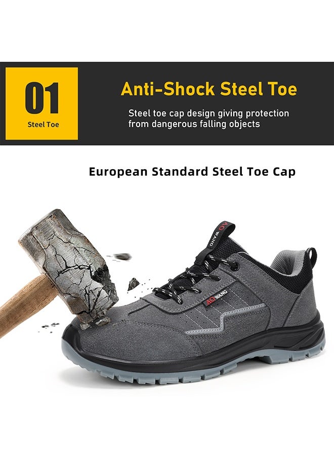 AOwang Steel Toe Shoes for Men Lightweight Safety Shoes Comfortable Puncture Proof Slip On Indestructible Work Shoes and Fashion Sneakers.  - Image 3