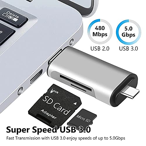 Famous Quality® 3 in 1 USB 3.0, USB C, Micro USB Card Reader SD, Micro SDXC Memory Card Reader for MacBook PC Tablets Smartphones - Image 4
