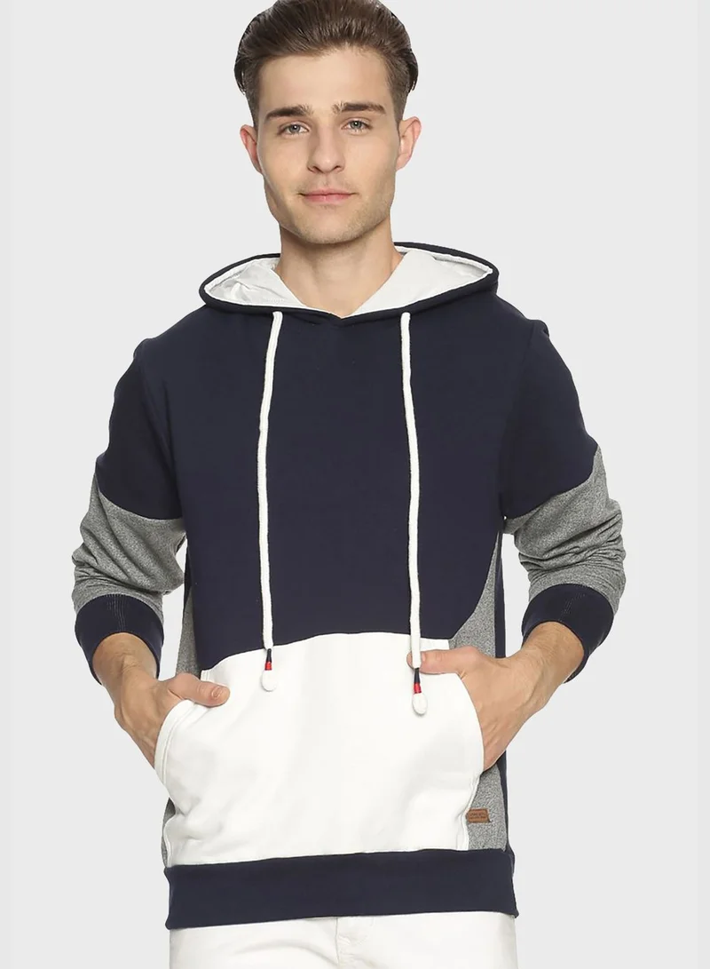 Campus Sutra Color block Hoodie