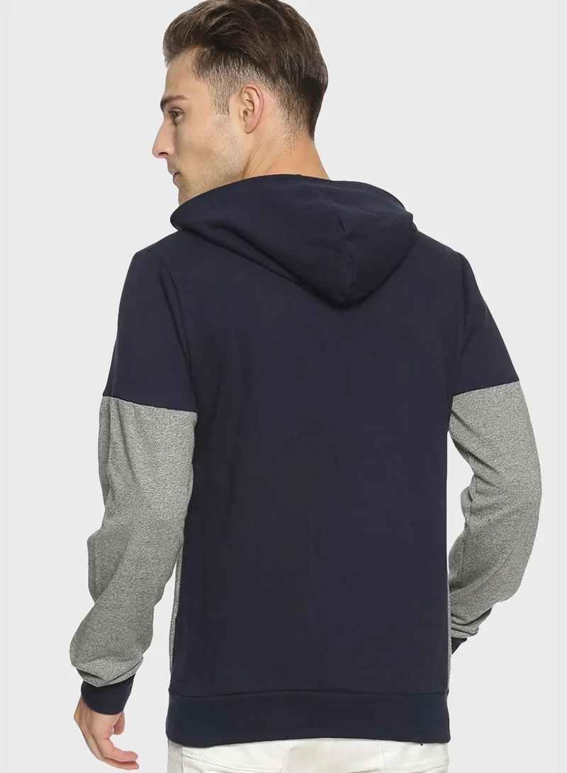 Campus Sutra Color block Hoodie