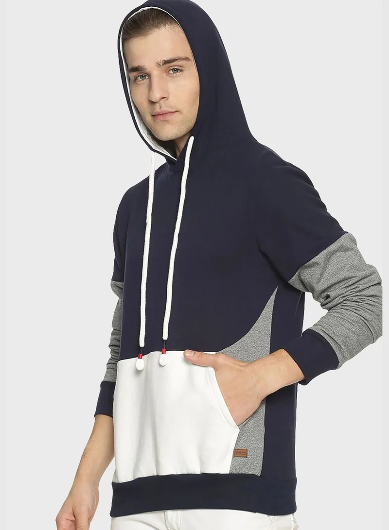 Campus Sutra Color block Hoodie
