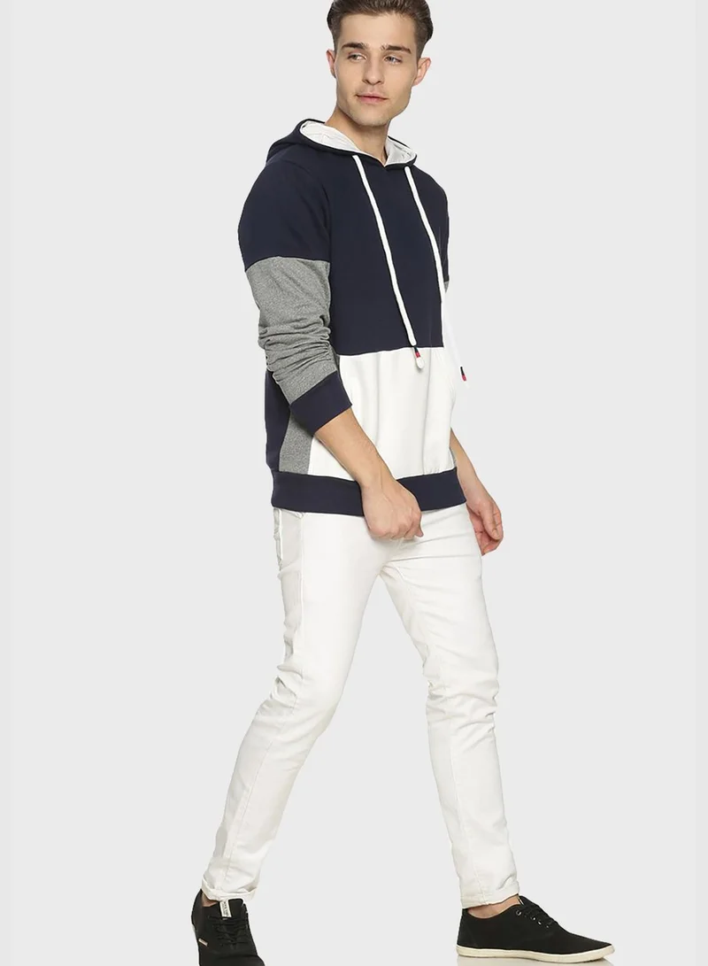 Campus Sutra Color block Hoodie