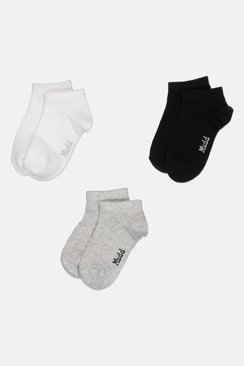 Mudd Toddlers Boy 3 Pairs Brand Logo Basic Ankle Socks, Multicolor  - Image 3