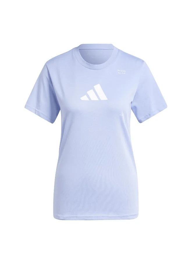 Adidas adidas W Tr Cat G T Blue Training T-Shirts 2XS