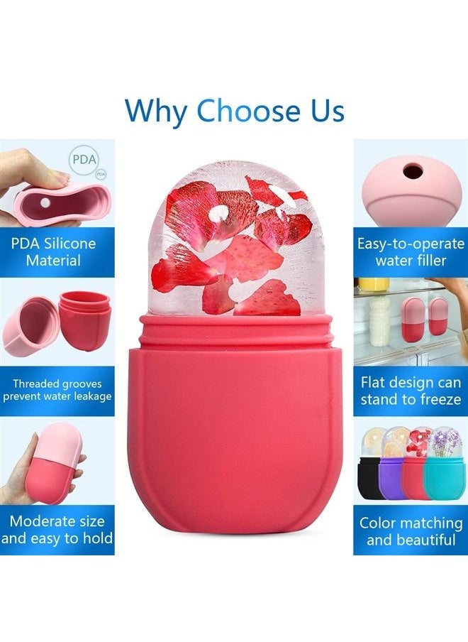 PASNOWFU - Ice Cube Face Roller, Eyes and Neck, Brighten Skin & Enhance Your Natural Glow, Reusable Facial Treatment, Ice Cube Roller to Tighten Skin & De-Puff Eye Area, Cryotherapy for Face Ice(Pink) - Image 1