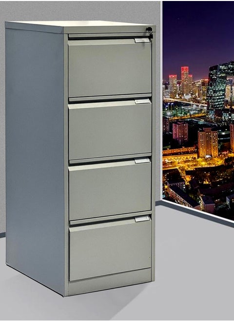 Metal Cabinet with 4 Drawers, Vertical File Cabinet, Office Storage Cabinet
