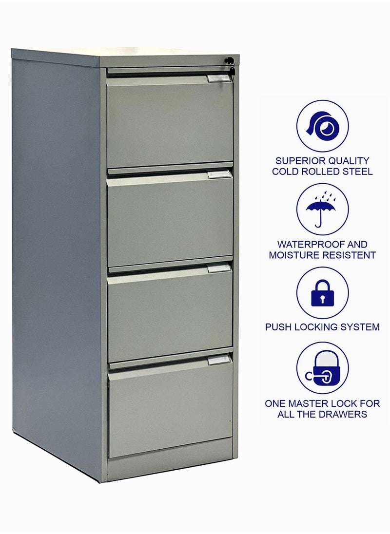 Metal Cabinet with 4 Drawers, Vertical File Cabinet, Office Storage Cabinet