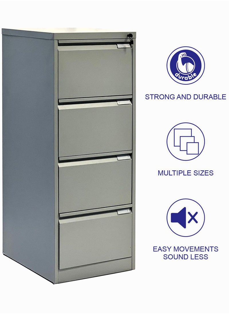 Metal Cabinet with 4 Drawers, Vertical File Cabinet, Office Storage Cabinet