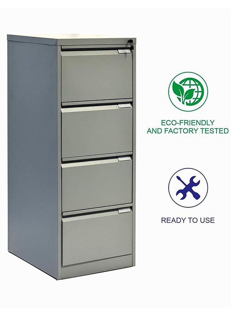 Metal Cabinet with 4 Drawers, Vertical File Cabinet, Office Storage Cabinet