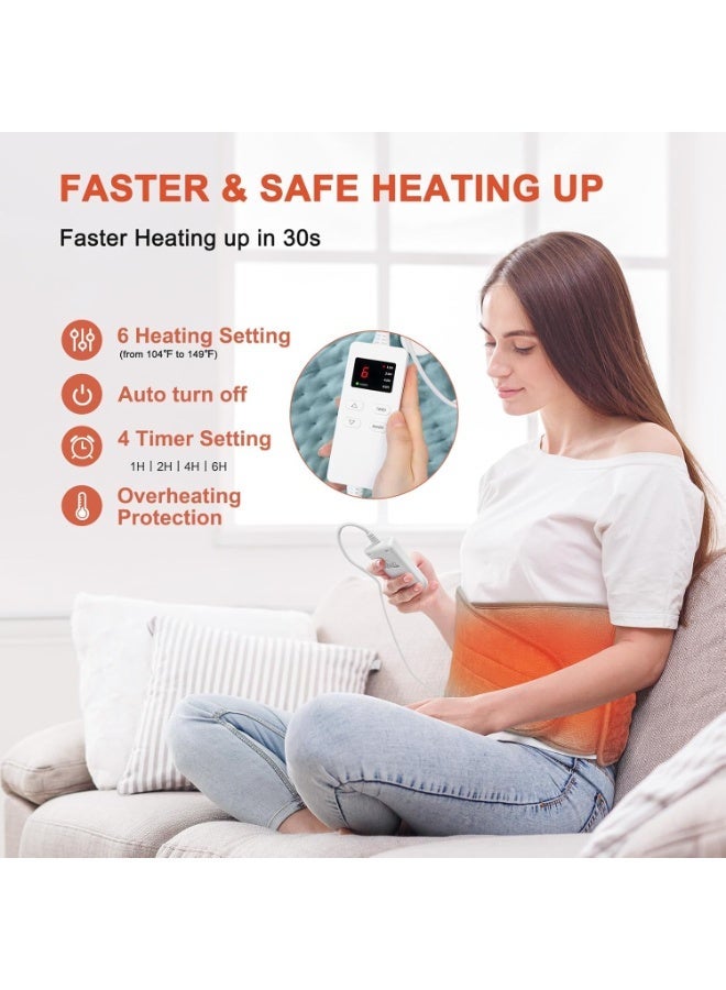 وسادة حرارية كهربائية للظهر والبطن والخصر – 6 مستويات حرارة مع علاج رطب وجاف، إيقاف تلقائي ومؤقت 4 ساعات - Image 4