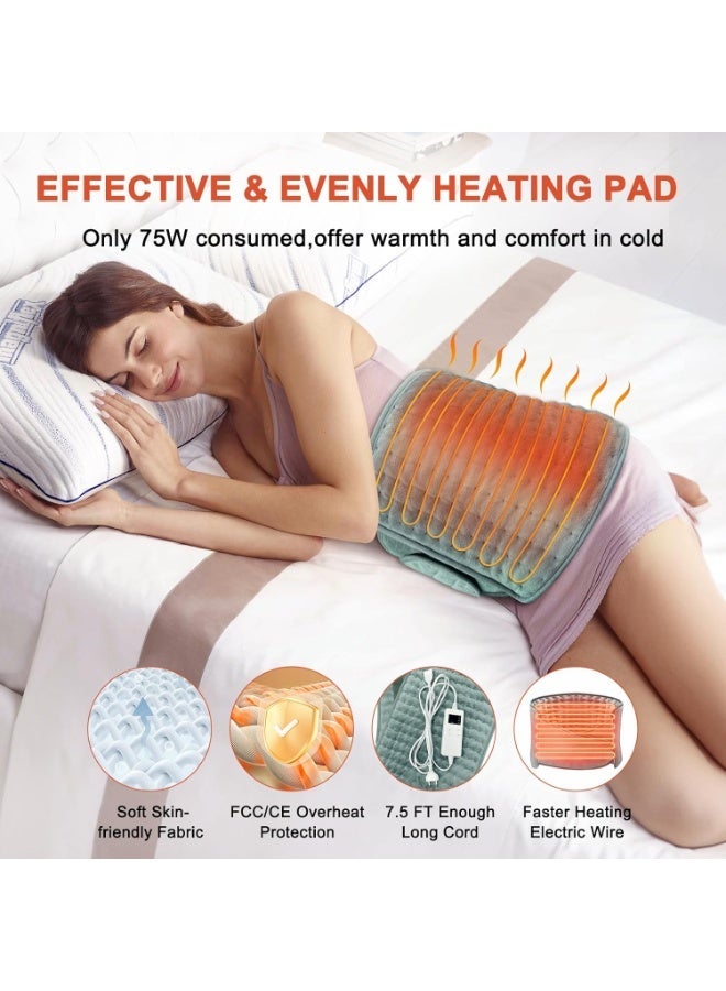وسادة حرارية كهربائية للظهر والبطن والخصر – 6 مستويات حرارة مع علاج رطب وجاف، إيقاف تلقائي ومؤقت 4 ساعات - Image 5