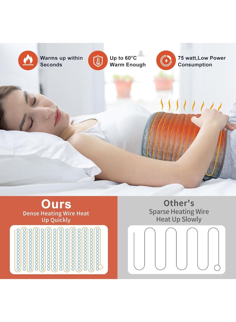 وسادة حرارية كهربائية للظهر والبطن والخصر – 6 مستويات حرارة مع علاج رطب وجاف، إيقاف تلقائي ومؤقت 4 ساعات - Image 3