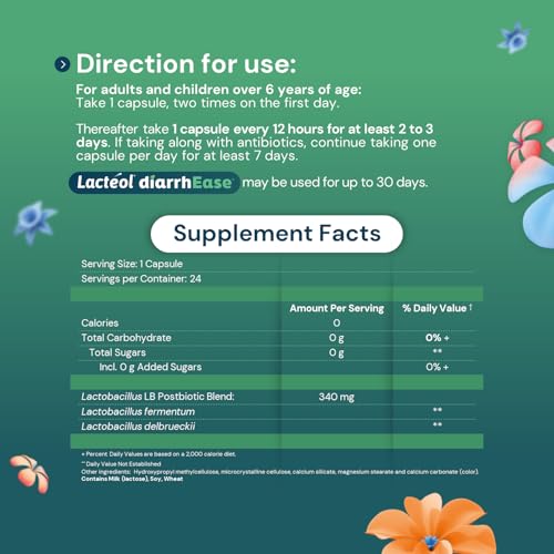 Lactéol Lactol diarrhEase a Safe Drug Free and clinically Tested postbiotic Strain That Helps soothes Occasional Digestive Upset and Shortens The Duration of Occasional Diarrhea 24 Count - Image 5