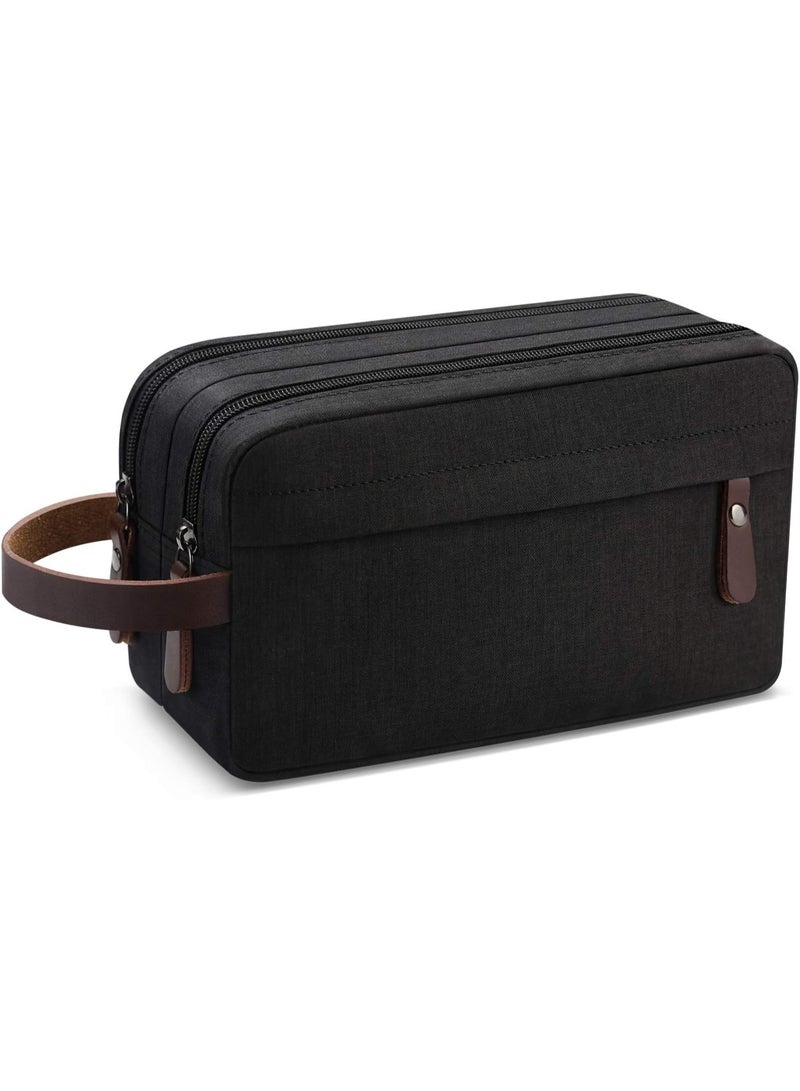 YelaJoy Men's Travel Toiletry Organizer Bag Water-resistant Shaving Dopp Kit Bathroom Bag (Black Water-resistant) - Image 1