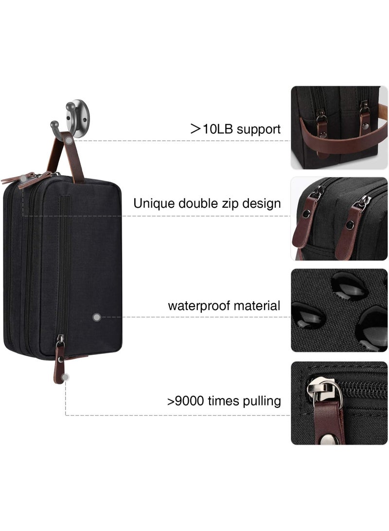 YelaJoy Men's Travel Toiletry Organizer Bag Water-resistant Shaving Dopp Kit Bathroom Bag (Black Water-resistant) - Image 2