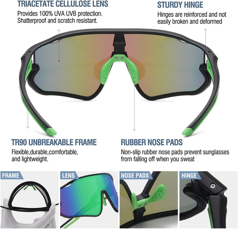 DUCO Kids Sunglasses Polarized UV Protection 400 - Kids Sports Sunglasses Boys with Lightweight TR90 Frame - Youth Baseball and Cycling Sun Glasses for Boys & Girls - DK268 - Image 5