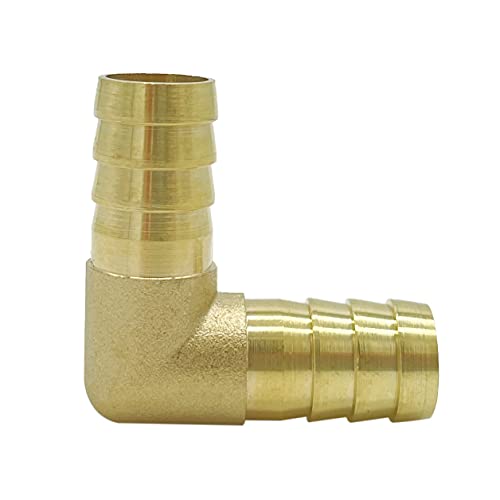 Metaland Brass 1/2" Hose Barb Elbow 90 Degree L Right Angle Barbed Fitting Water Fuel Air (Pack of 2) - Image 2