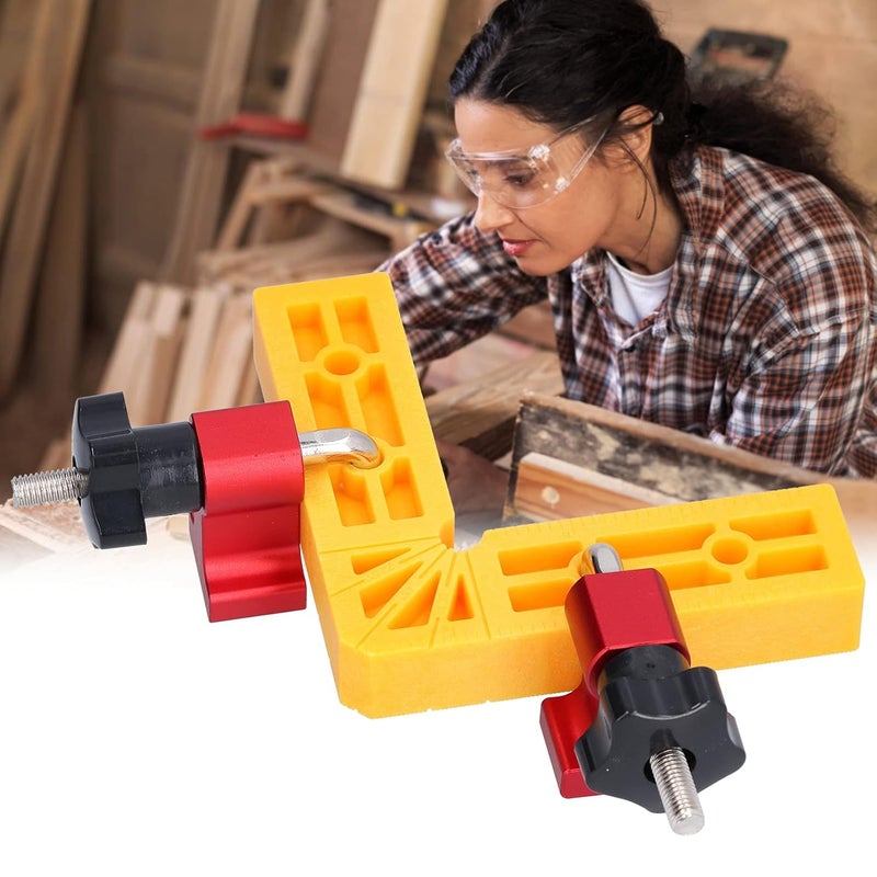 Foldable Plastic Right Angle Clamps 120x120mm Non Slip Grip Inch Metric Scale Woodworking Squares - Image 3