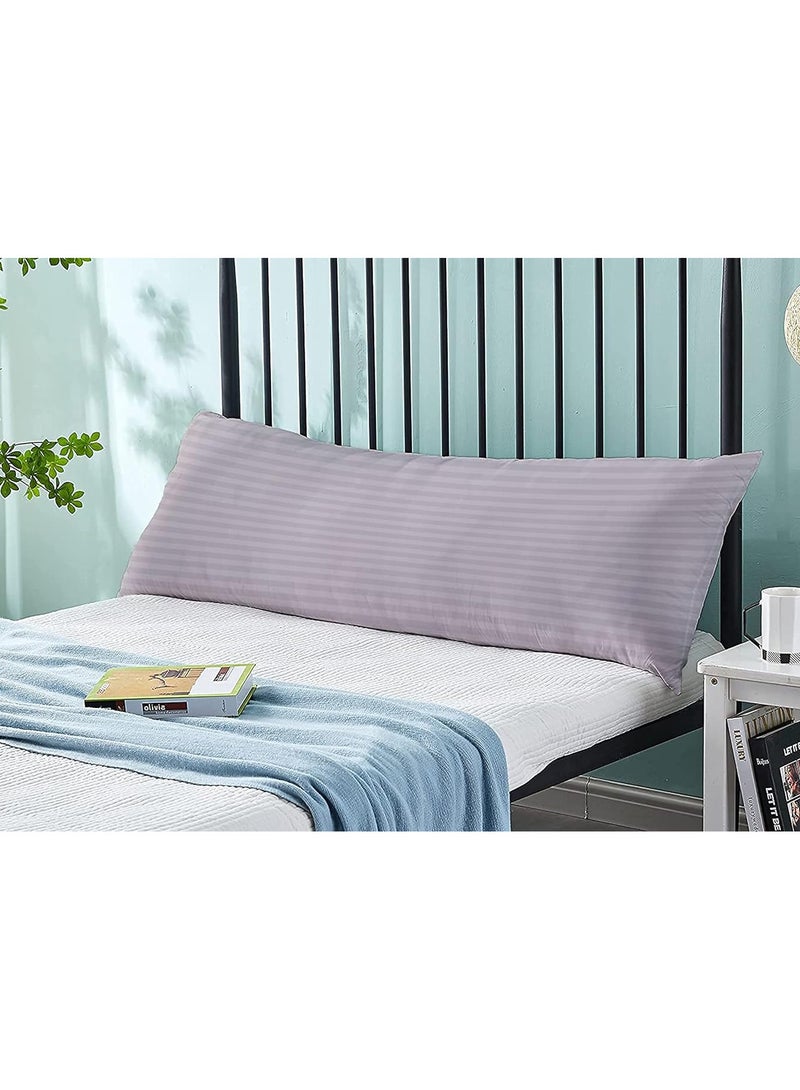 DubaiGallery Long Body Pillow 1pc, Fabric: 100% Polyester 85 GSM Microfiber 1 cm Stripe Super Soft, Filling: 1300 gm Hollow Fiber Comfort, Breathable & Ultra Soft Size: 45 x 120 cm,  - Image 2
