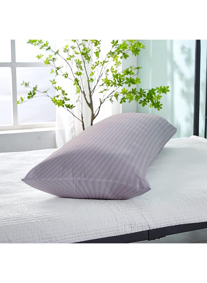 DubaiGallery Long Body Pillow 1pc, Fabric: 100% Polyester 85 GSM Microfiber 1 cm Stripe Super Soft, Filling: 1300 gm Hollow Fiber Comfort, Breathable & Ultra Soft Size: 45 x 120 cm,  - Image 3