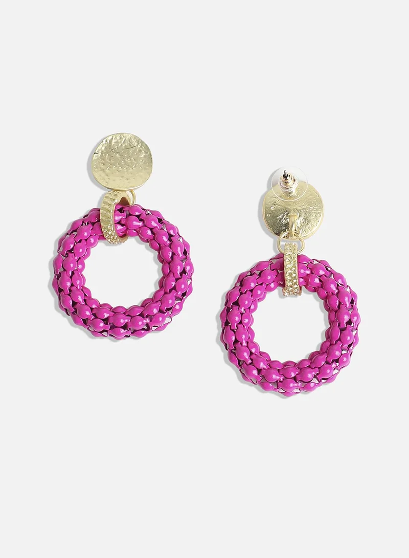 SOHI Circular Artificial Drop Earring Jewellery