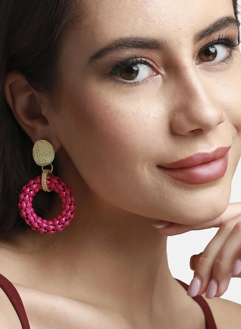 SOHI Circular Artificial Drop Earring Jewellery