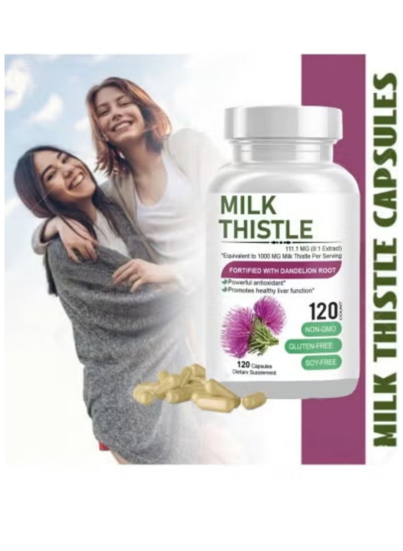 Milk Thistle Extract with Silymarin – 100mg Liver Support Supplement, 120 Vegan Capsules, Natural Detox & Cleanse - Image 2