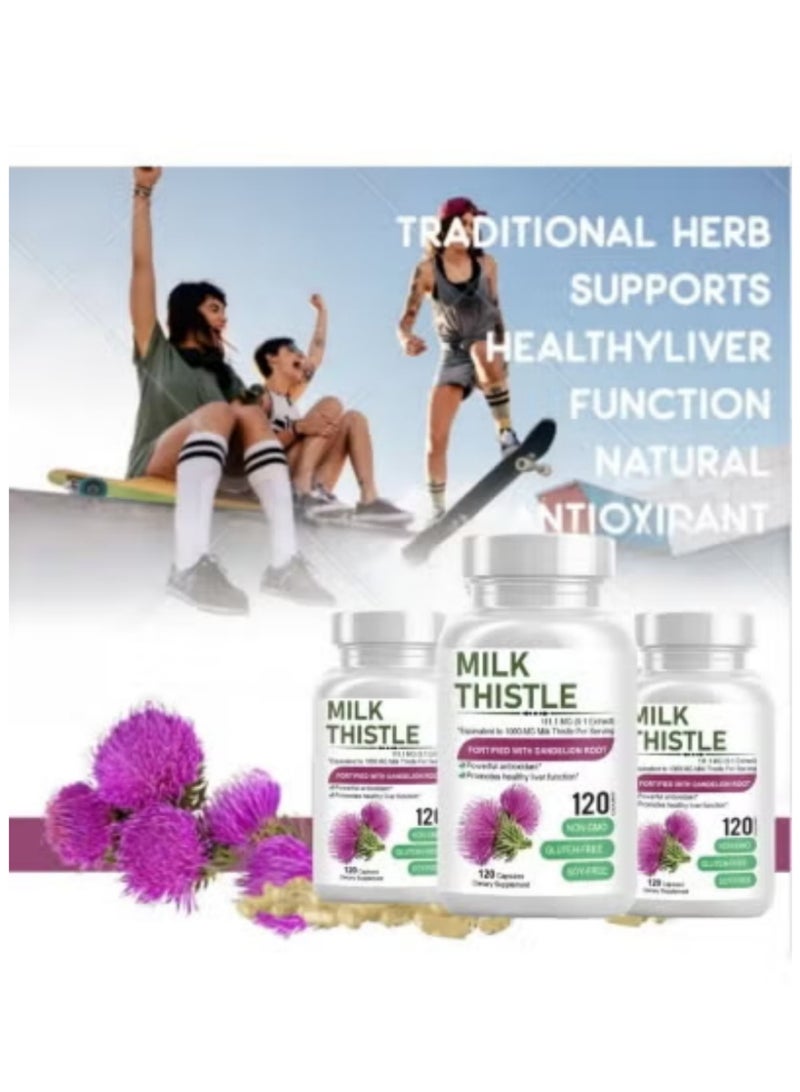 Milk Thistle Extract with Silymarin – 100mg Liver Support Supplement, 120 Vegan Capsules, Natural Detox & Cleanse - Image 3
