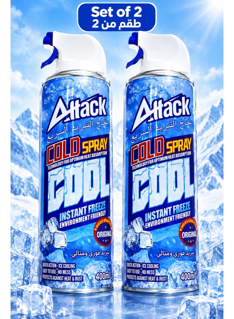 Attack Cold Spray 400ml – Set of 2 | Instant Cooling & Quick-Action Freeze Spray | Easy-to-Use Cooling Spray - Image 2