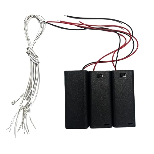 Flever DIY House Accessory for Dollhouse Miniature3 PCS of AAA Battery Packs with 6 PCS of Light Wires - Image 1