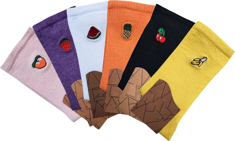 Hepsine Rakip Rivaling All 6 Unisex Fruity Socks Cotton Cheerful Economic Sports
