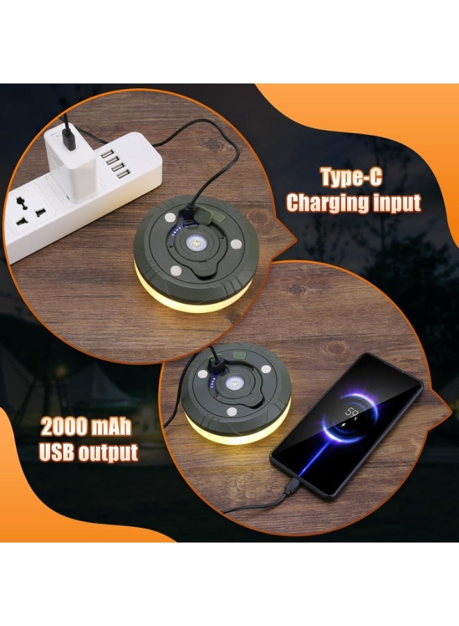 سمارتكس سلسلة إضاءة تخييم فاخرة 2 في 1، بطول 10 أمتار قابلة لللف، مزودة بـ 8 أوضاع إضاءة، وإضاءة دافئة وملونة، قابلة لإعادة الشحن عبر منفذ USB-C، ومقاومة للماء بمعيار IPX4، مثالية لتزيين الحدائق والمنتزهات وحفلات النزهات والتخييم في الصحراء. - Image 4