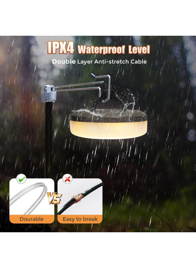 سمارتكس سلسلة إضاءة تخييم فاخرة 2 في 1، بطول 10 أمتار قابلة لللف، مزودة بـ 8 أوضاع إضاءة، وإضاءة دافئة وملونة، قابلة لإعادة الشحن عبر منفذ USB-C، ومقاومة للماء بمعيار IPX4، مثالية لتزيين الحدائق والمنتزهات وحفلات النزهات والتخييم في الصحراء. - Image 3