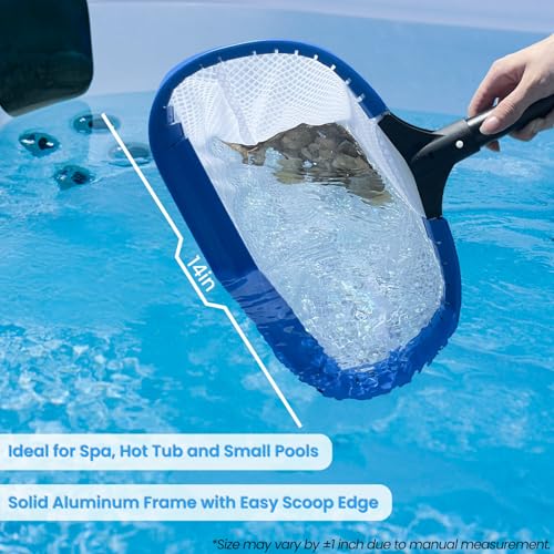 Poolvio 14" Pool Skimmer Net – Heavy Duty Leaf Net with Aluminum Frame with Diamond-Pattern Ultra-Fine Soft Mesh Bag – Pool Cleaning Tool for Leaves, Sand, Pollen & Small Debris (No Pole) - Image 4